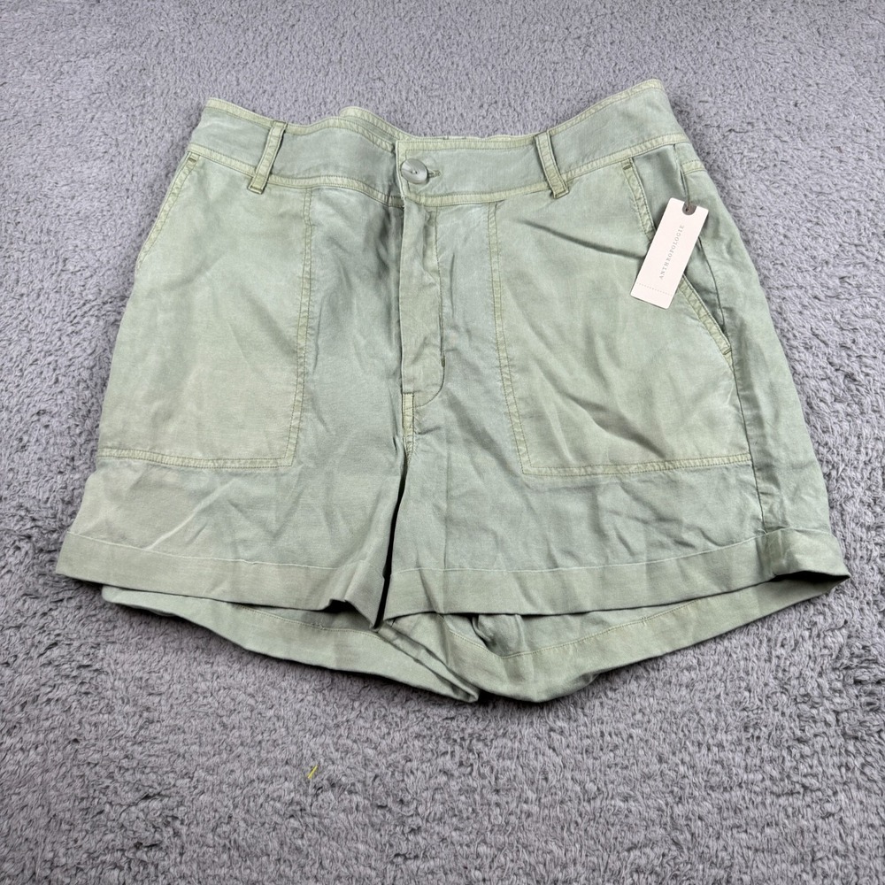 Anthropologie High Waist Shorts in Light Green